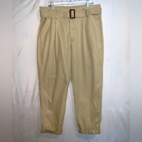 NWT Women’s Polo‎ Ralph Lauren Belted Baggy Fit Trouser Pants Button Fly Size 12